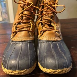 L.L. Bean Brown and Blue Lace Up Boots